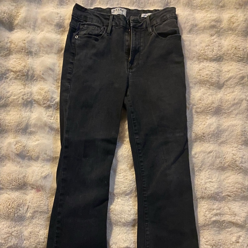 Frame Le Crop Mini Boot Black Jeans Size 27